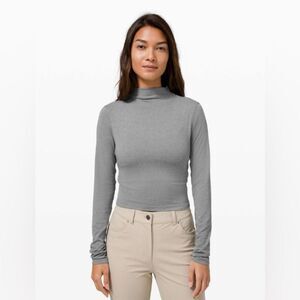 Lululemon Gray All Align Mock Neck Long Sleeve Top 6 Women